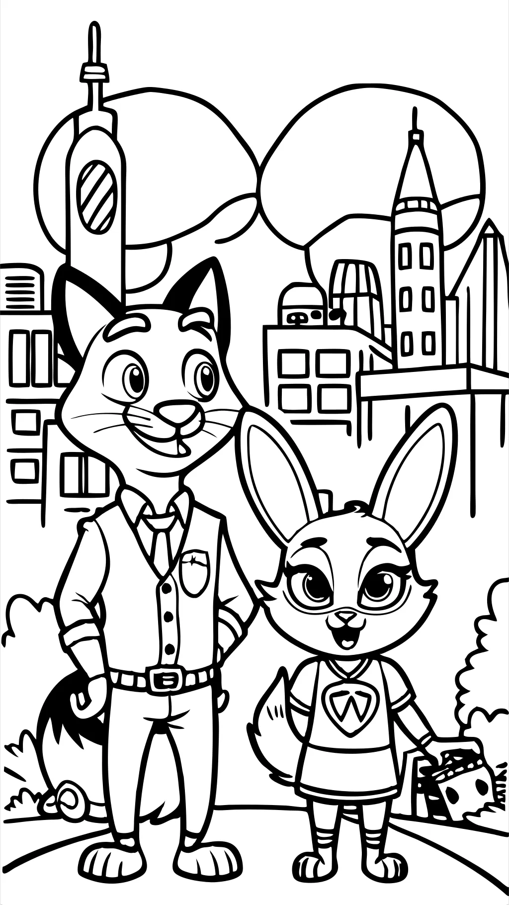 Página para colorear de zootopia